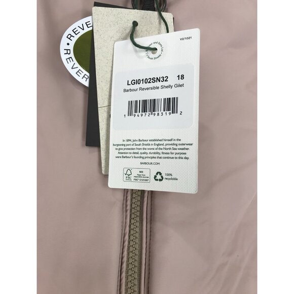 Barbour Vest Womens Size 14‎ US 18 UK Reversible Shelly Gilet Quilted Beige Pink - Picture 9 of 15